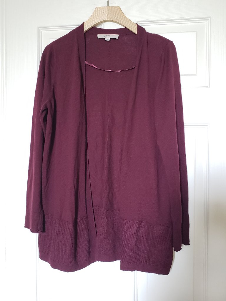 Loft Women's Burgundy Open Front Knit Cardigan - Size Xl - Euc